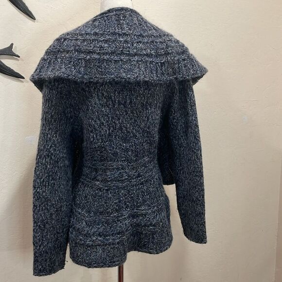 Anthropologie Elsamanda Wool Blend Shawls Collar Open Waterfall Cardigan - M - Picture 3 of 13